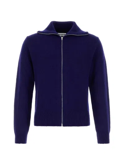 Jil Sander Zip Cardigan In Purple