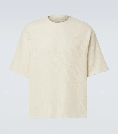 Jil Sander Zip-detail Cotton-blend Jersey T-shirt In White