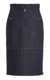 Jil Sander Zip-detailed Denim Midi Skirt In Dark Wash