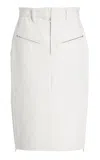 Jil Sander Zip-detailed Denim Midi Skirt In White