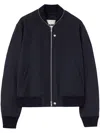Jil Sander Navy Zip Bomber Jacket In Blue
