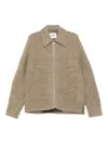 Jil Sander Zip-fastening Collared Wool Jacket In Brown