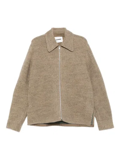 JIL SANDER ZIP-FASTENING COLLARED WOOL JACKET