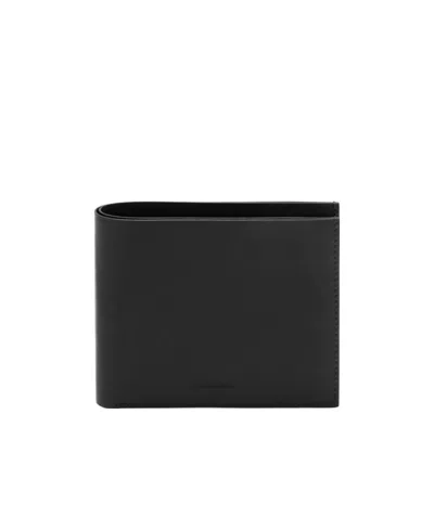 Jil Sander Calf Leather Wallet With Printed Logo On The Front In Black