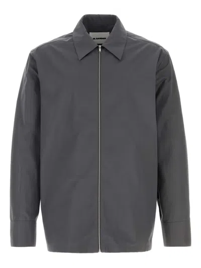 JIL SANDER ZIP-FASTENING POPLIN OVERSHIRT