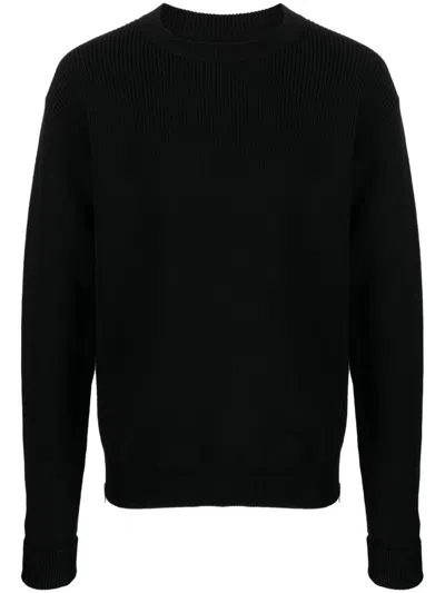 Jil Sander Zip-fastening Wool Jumper In Black
