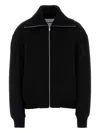 Jil Sander Wool Blend Bomber Jacket With High Collar In Black