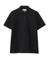 Jil Sander Zip-front Polo Top In Black