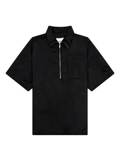 Jil Sander Zip-pocket Shirt In Black