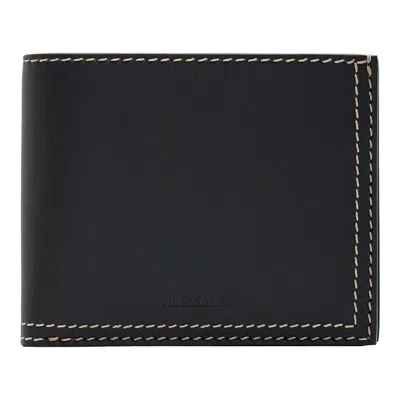Jil Sander Zip Pocket Wallet Contrast Stitch In Black
