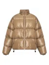 Jil Sander Zip Puffer Jacket In Brown
