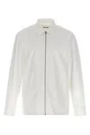 Jil Sander Zippered Shirt With Buttoned Cuffs In White