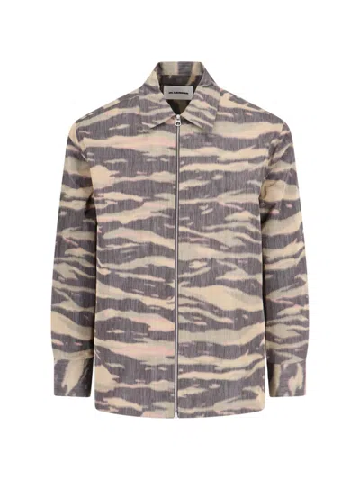 Jil Sander Zip Shirt In Beige