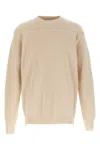 Jil Sander Crew Neck Sweater Side Zipper In Neutral