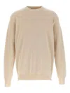 Jil Sander Crew Neck Sweater Side Zipper In Beis