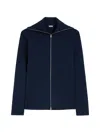 Jil Sander Zip Technical Sweater In Blue