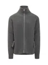 Jil Sander Zip Up Cardigan In Silver Grey