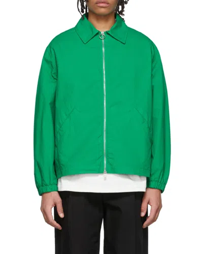 Jil Sander Zip-up Cotton Jacket In Green