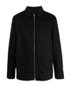 Jil Sander Minimalist Zippered Wool Overshirt In Black