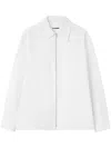 Jil Sander Zip-up Cotton Shirt In White