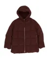 Jil Sander Zip-up Hooded Down Coat In Brown