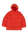 Jil Sander Zip-up Hooded Down Coat In Orange