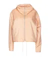 Jil Sander Blend Silk Zip-up Hooded Jacket In Nude