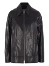 Jil Sander Drop Shoulder Zipped Jacket In Black
