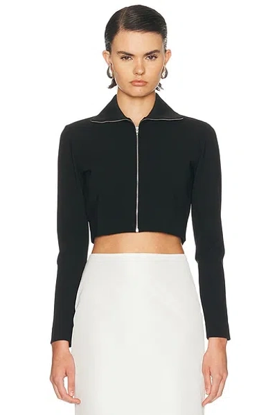Jil Sander Zip-up Cropped Jacket In Black