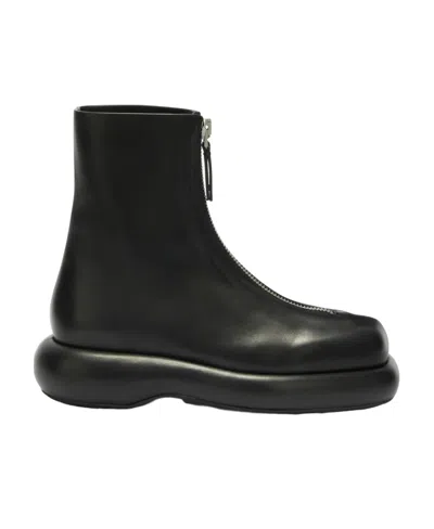 JIL SANDER JIL SANDER SQUARED-TOE ZIPPED ANKLE BOOTS