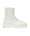Jil Sander Zip-up Leather Boots In White