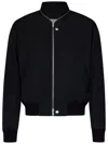 Jil Sander Black Zip Bomber Jacket In Cotton In Black