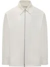 Jil Sander Zippered Shirt With Buttoned Cuffs In 白色