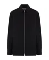 Jil Sander Black Zip-up Shirt With Contrasting Stitching In Tech Fabric Man In Black