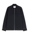 Jil Sander Black Zip-up Shirt With Contrasting Stitching In Tech Fabric Man In Black