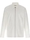 Jil Sander Zippered Shirt With Buttoned Cuffs In Weiss