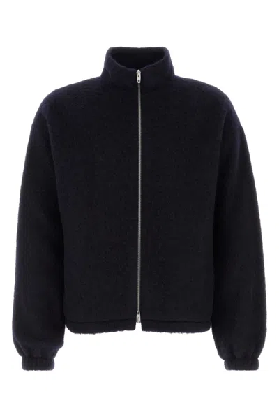 Jil Sander Zip Up Sweatshirt Emb In Blue