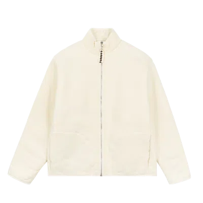Jil Sander + Zip Up Teddy Jacket White