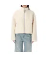 Jil Sander Zip-up Teddy Jacket In White