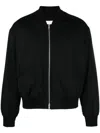 Jil Sander Black Wool Sweather With Zip Up Element In Black