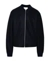 Jil Sander Black Wool Sweather With Zip Up Element In Black