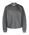 Jil Sander Zip-up Wool Bomber Jacket In Gray