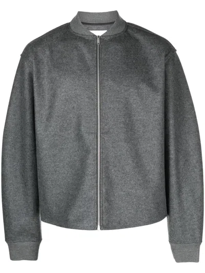 JIL SANDER ZIP-UP WOOL BOMBER JACKET
