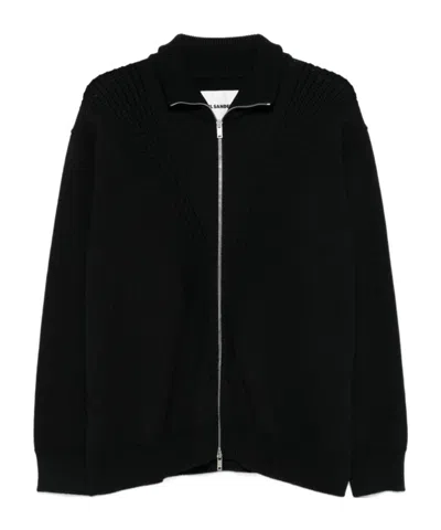 JIL SANDER ZIP-UP WOOL CARDIGAN