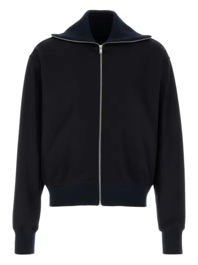 Jil Sander Zip-up Wool Cardigan In Black