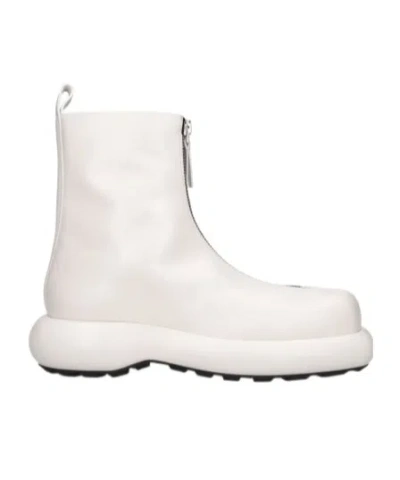 Jil Sander Zip-detail Short Boots In White
