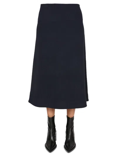 Jil Sander Zip-fastening Midi Skirt In Blue