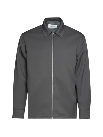 Jil Sander Zip-fastening Shirt In Gray