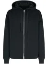 Jil Sander Zip-up Cashmere Hooded Jacket In Black
