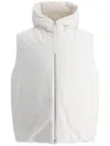 Jil Sander Padded Sleeveless Jacket With High Collar And Zip Closure In White